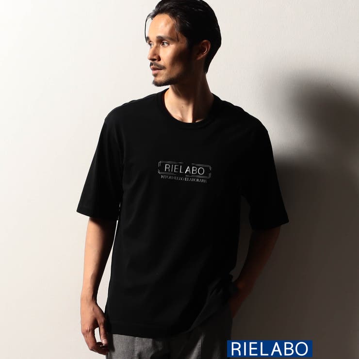 49ブラック | 【RIELABO】ロゴデザイン クルーネックＴシャツ | NICOLE