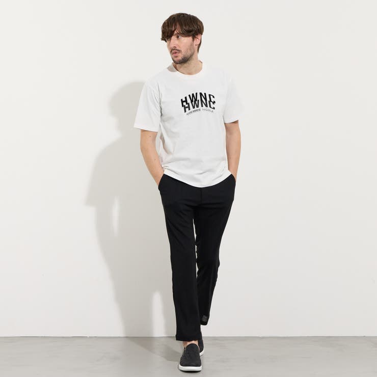 ピグメント加工ロゴプリント半袖Tシャツ | NICOLE | 詳細画像4 