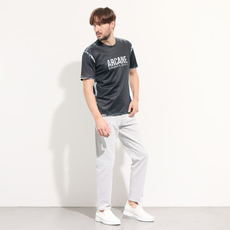 ハケメ×ロゴ柄半袖Tシャツ | NICOLE | 詳細画像3 