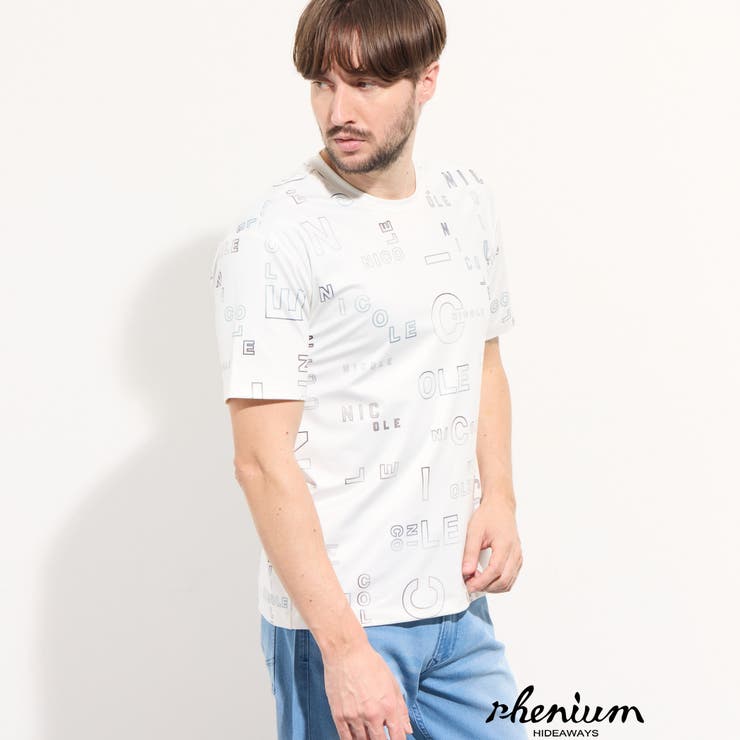 【WEB限定】総柄ロゴプリント半袖Tシャツ | NICOLE | 詳細画像1 