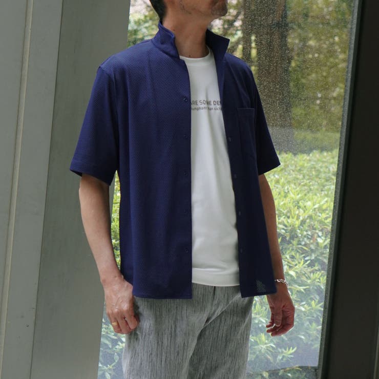 67ネイビー | プリントハンソデシャツ | NICOLE