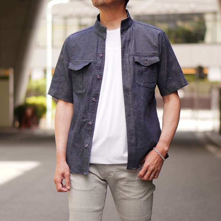 91その他2 | 5.3オンスストレッチデニム半袖シャツ | NICOLE