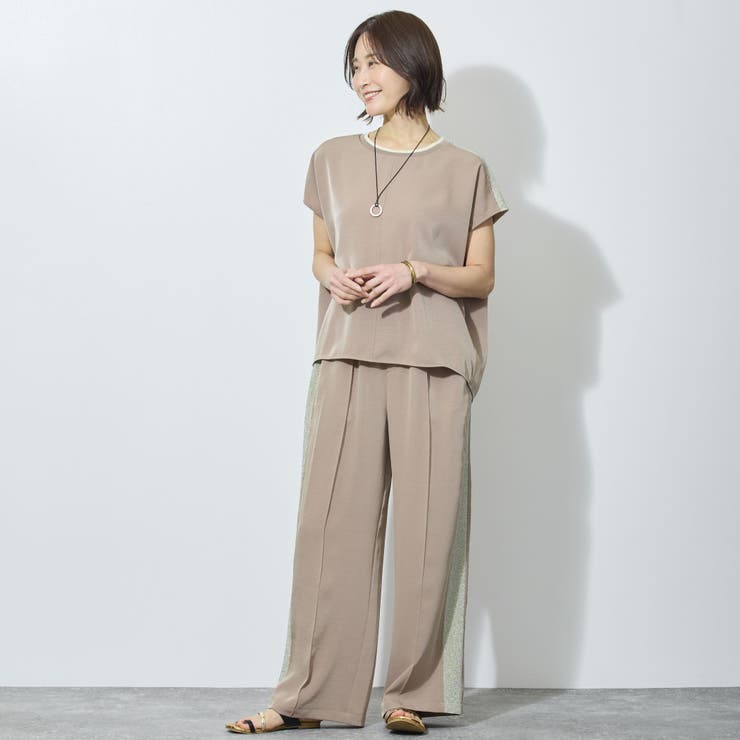 ラメ切替え入りフレンチスリーブプルオーバー | NICOLE | 詳細画像2 