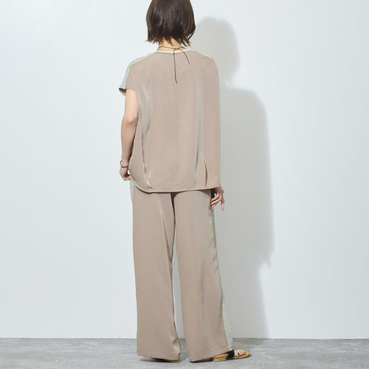 ラメ切替え入りフレンチスリーブプルオーバー | NICOLE | 詳細画像4 