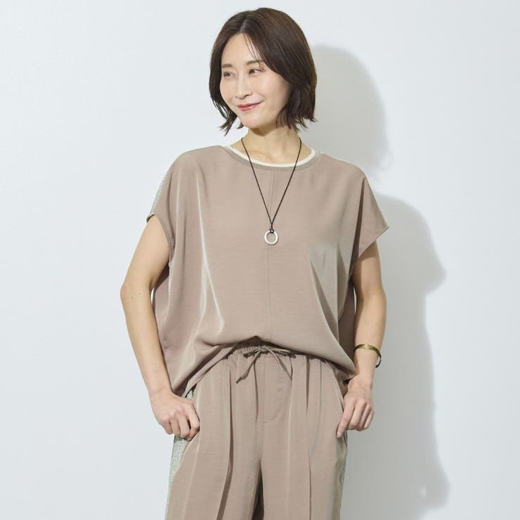 ラメ切替え入りフレンチスリーブプルオーバー | NICOLE | 詳細画像8 