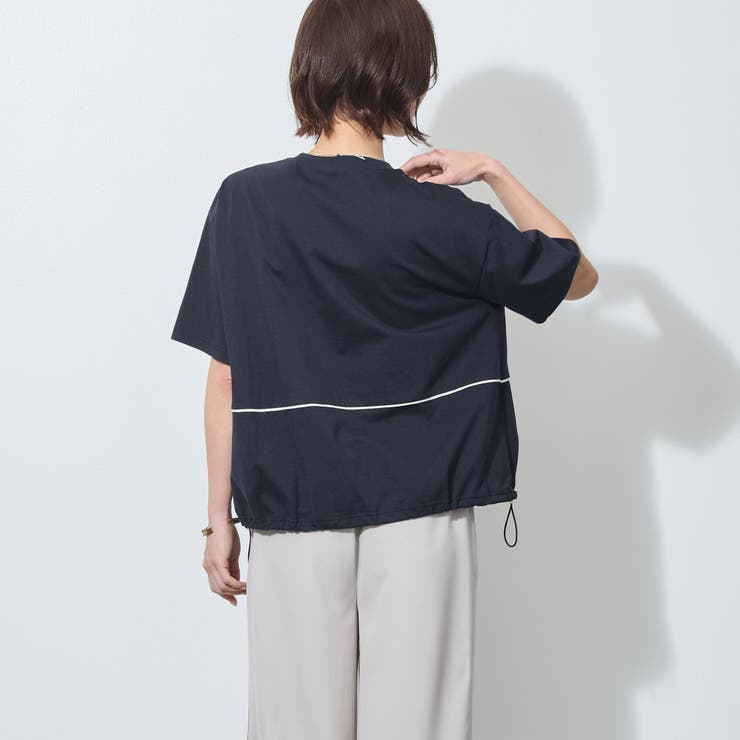 配色パイピング切替え半袖Tシャツ | NICOLE | 詳細画像16 