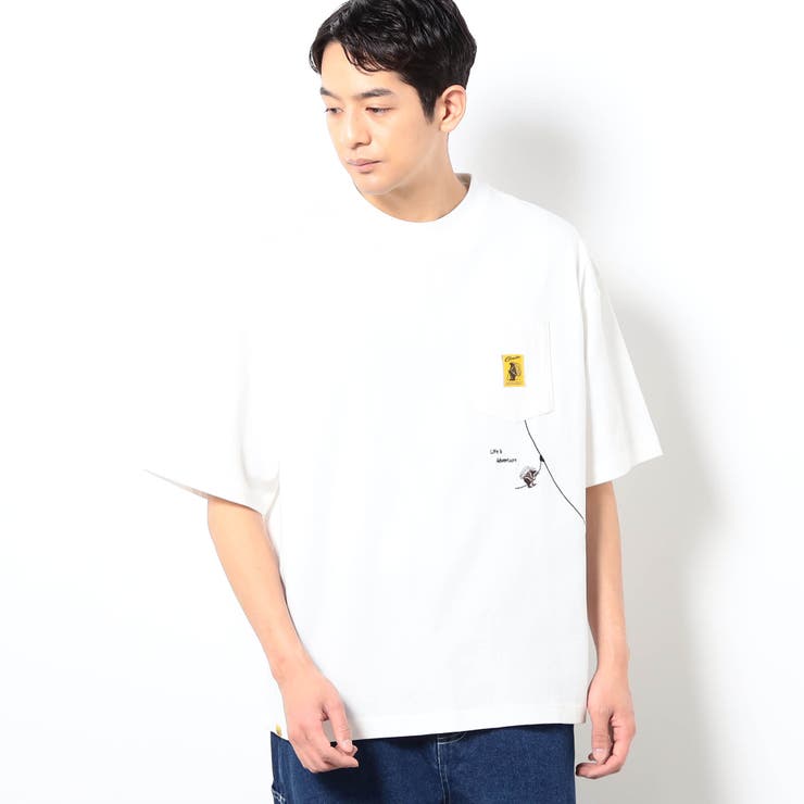 09ホワイト | Cobmaster(コブマスター)吸水速乾ポケット刺繍ルーズTシャツ | NICOLE