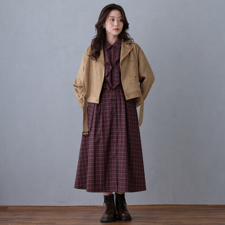 ラッフルフリルチェックワンピース[品番：NICW0008322]｜NICOLE