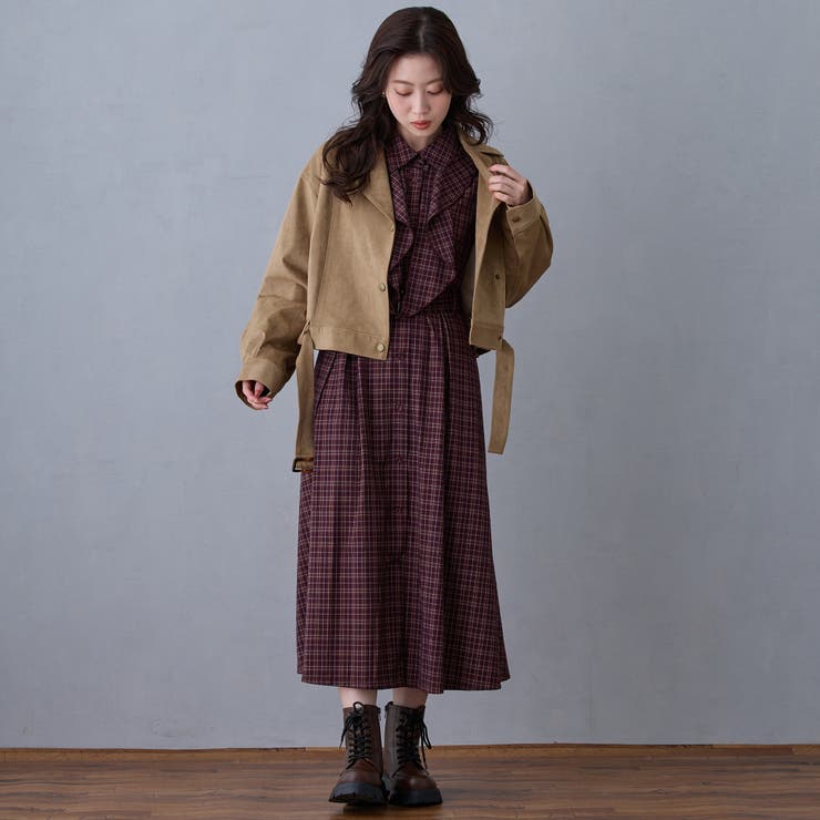 ラッフルフリルチェックワンピース[品番：NICW0008322]｜NICOLE