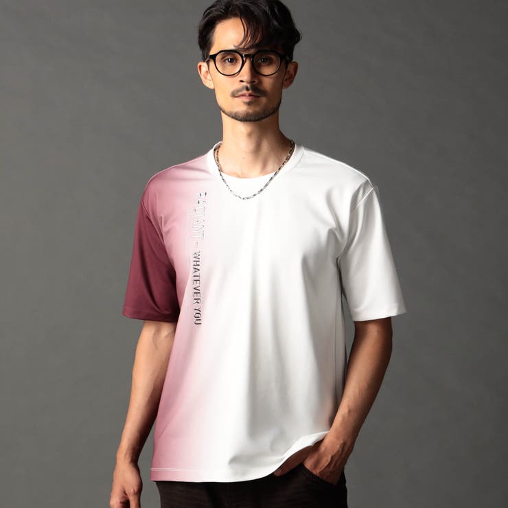 ストレッチポンチ 縦ロゴグラデーションTシャツ | NICOLE | 詳細画像1 