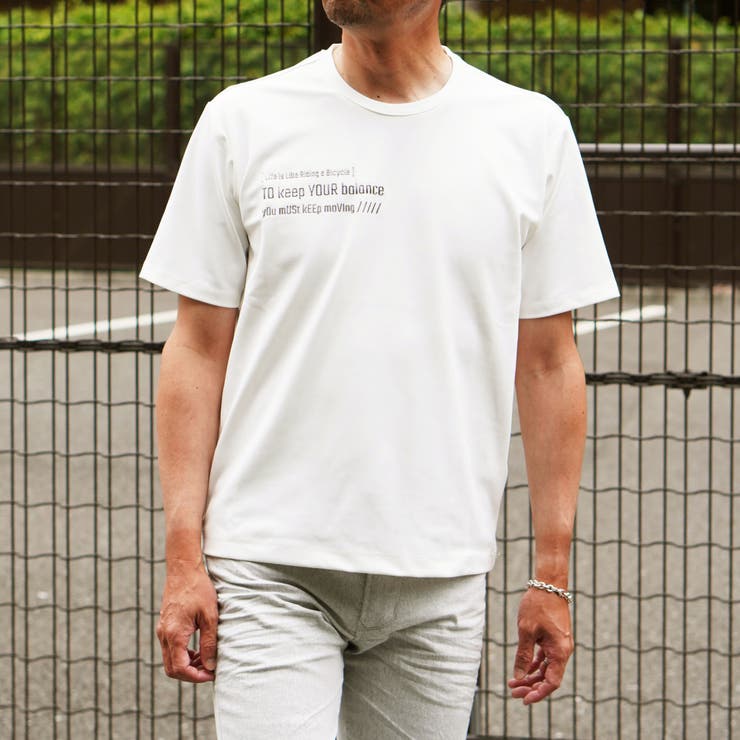 09ホワイト | メタルジェルプリント半袖Tシャツ | NICOLE