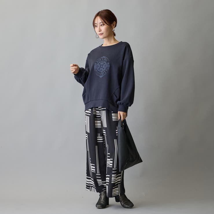 モチーフ刺繍入りダンボールプルオーバー | NICOLE | 詳細画像11 