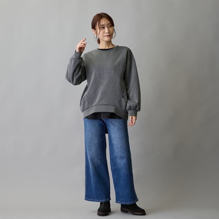 モチーフ刺繍入りダンボールプルオーバー | NICOLE | 詳細画像8 