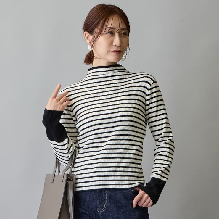 91その他2 | ボトルネック配色リブニット | NICOLE