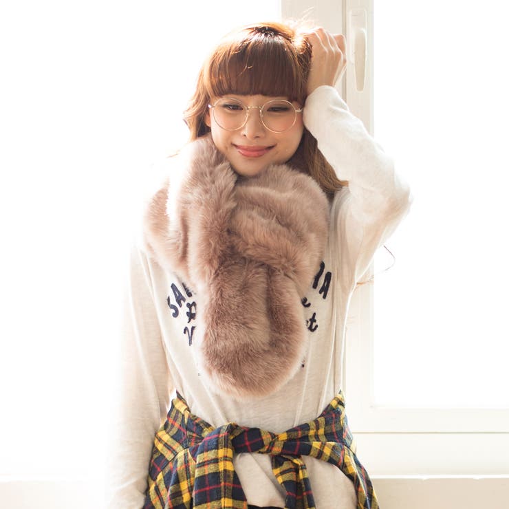 映える小顔効果バツグン！ボリュームロングマフラ－大判 ショ－ル2色 ドレス | nijibra | 詳細画像12 