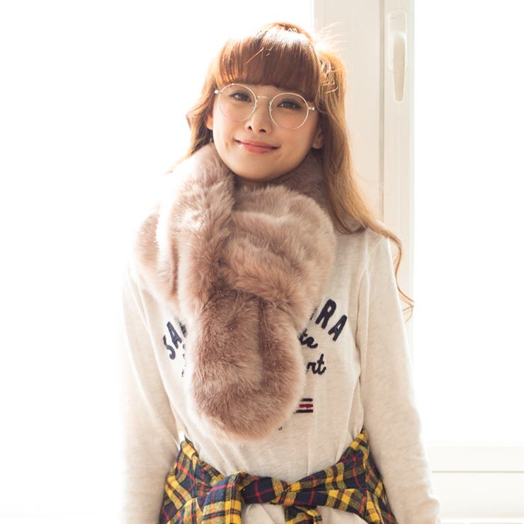 映える小顔効果バツグン！ボリュームロングマフラ－大判 ショ－ル2色 ドレス | nijibra | 詳細画像11 