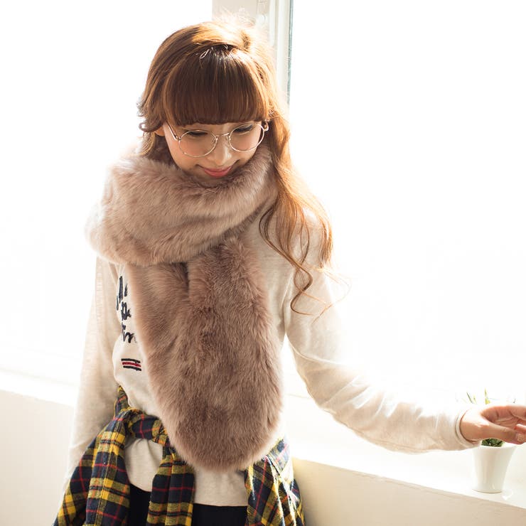 映える小顔効果バツグン！ボリュームロングマフラ－大判 ショ－ル2色 ドレス | nijibra | 詳細画像8 