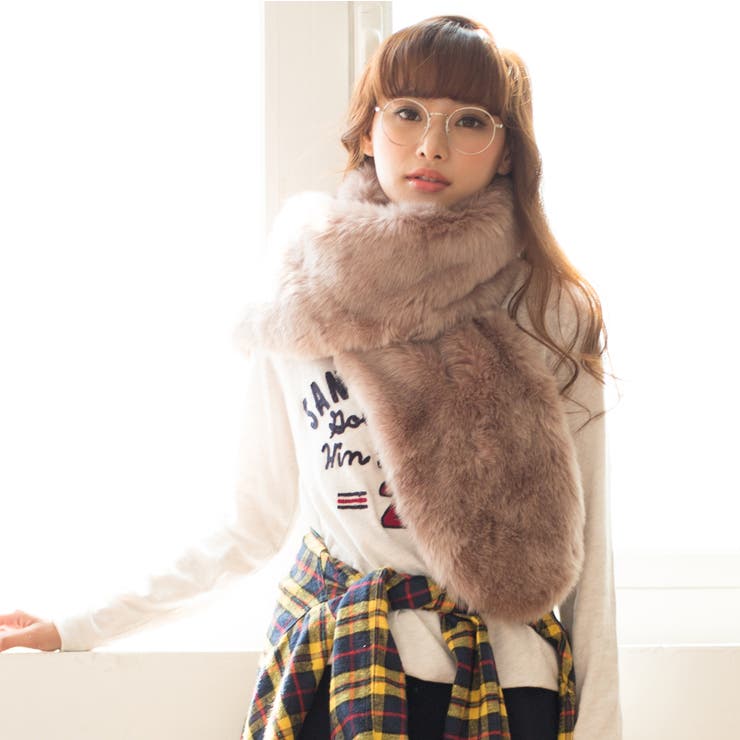 映える小顔効果バツグン！ボリュームロングマフラ－大判 ショ－ル2色 ドレス | nijibra | 詳細画像7 