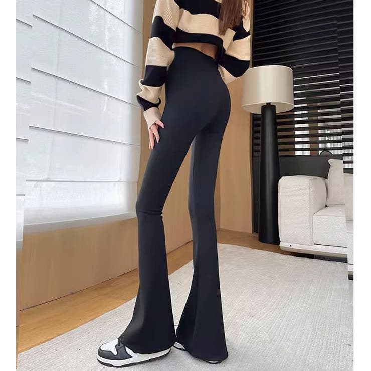 360度ストレッチ裏起毛フレアパンツ レギンパン 裏起毛パンツ