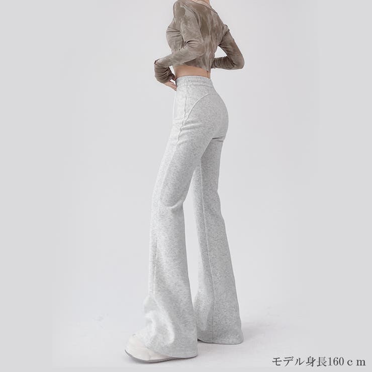 美尻＆美脚 スウェット フレアパンツ[品番：JX000003730