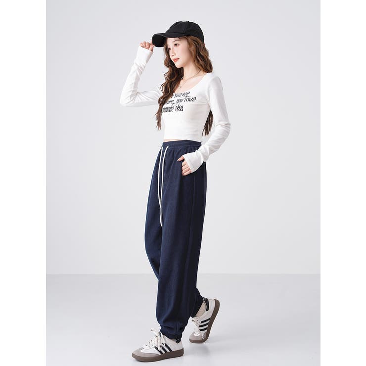 裏起毛美シルエットアクティブジョガ－パンツ レデイーズパンツ 裏起毛パンツ | nijibra | 詳細画像18 