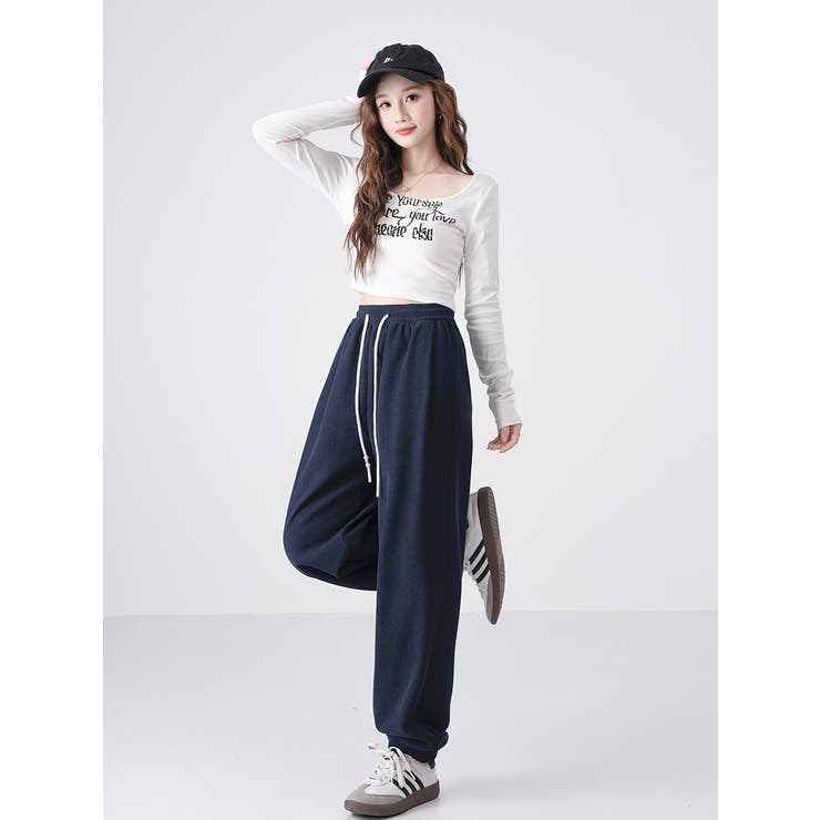 裏起毛美シルエットアクティブジョガ－パンツ レデイーズパンツ 裏起毛パンツ | nijibra | 詳細画像22 