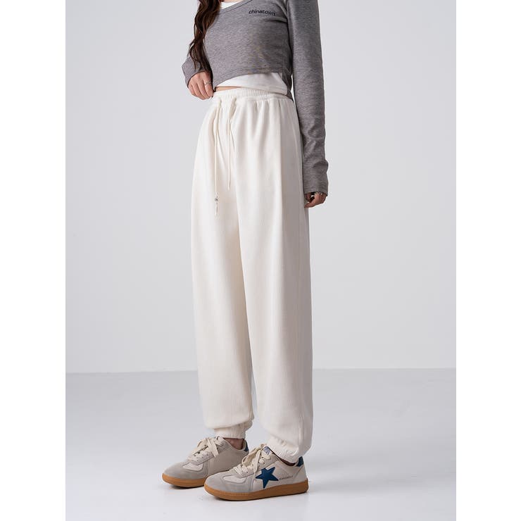 裏起毛美シルエットアクティブジョガ－パンツ レデイーズパンツ 裏起毛パンツ | nijibra | 詳細画像9 