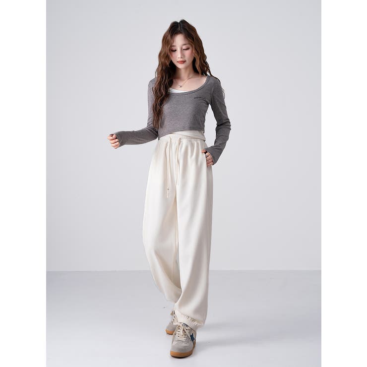 裏起毛美シルエットアクティブジョガ－パンツ レデイーズパンツ 裏起毛パンツ | nijibra | 詳細画像11 