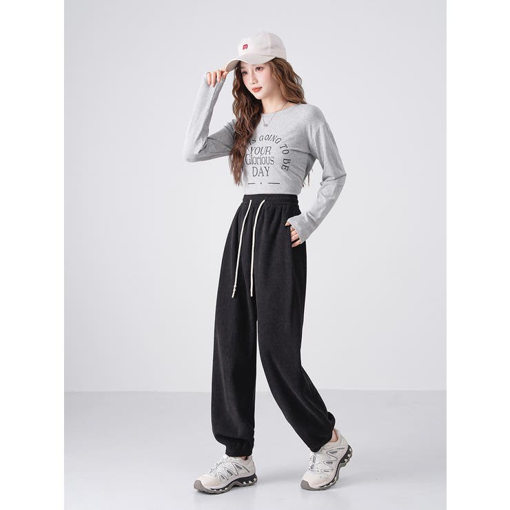 裏起毛美シルエットアクティブジョガ－パンツ レデイーズパンツ 裏起毛パンツ | nijibra | 詳細画像35 