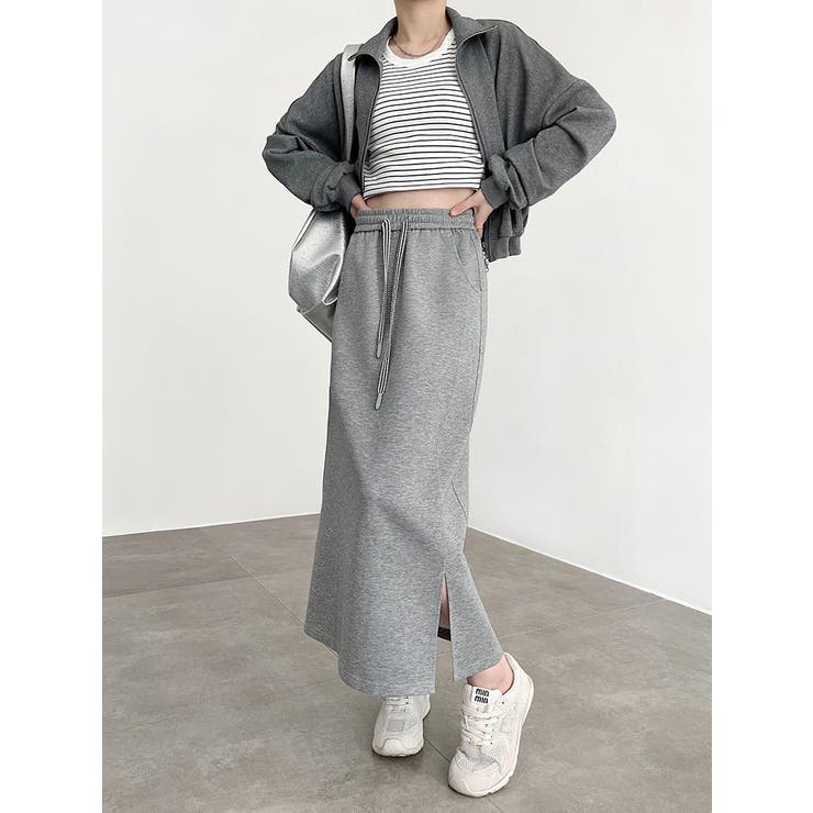 着やせサイドスリット入り スウェットスカ－ト タイトスカート | nijibra | 詳細画像9 