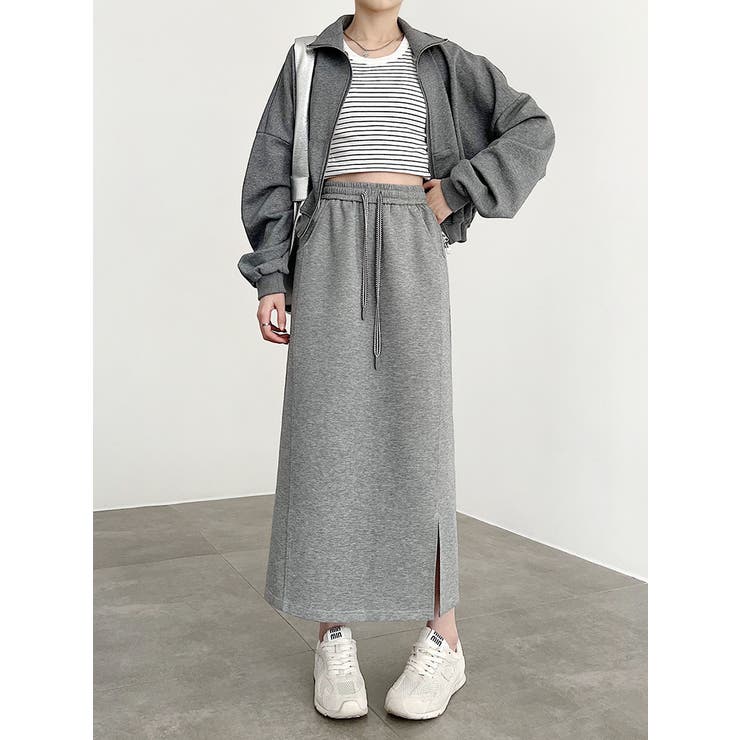 着やせサイドスリット入り スウェットスカ－ト タイトスカート | nijibra | 詳細画像11 