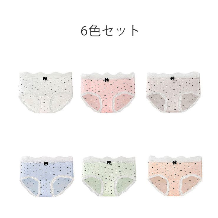 6色セット | リボン＆ドット柄レ－スショ－ツ6枚セットM L ショ－ツ | nijibra