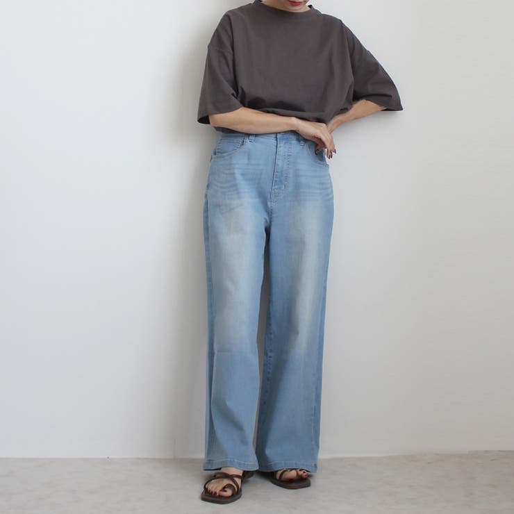 吸汗速乾 クーリッシュ デニムワイドパンツ | nijibra | 詳細画像2 