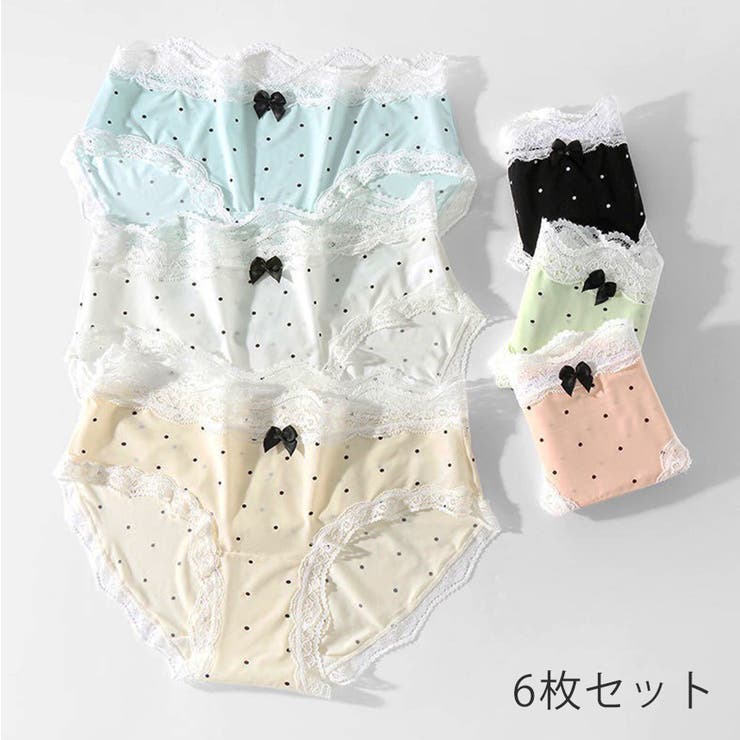 ドット柄レ－スショ－ツ6枚セットM L ショ－ツ | nijibra | 詳細画像8 