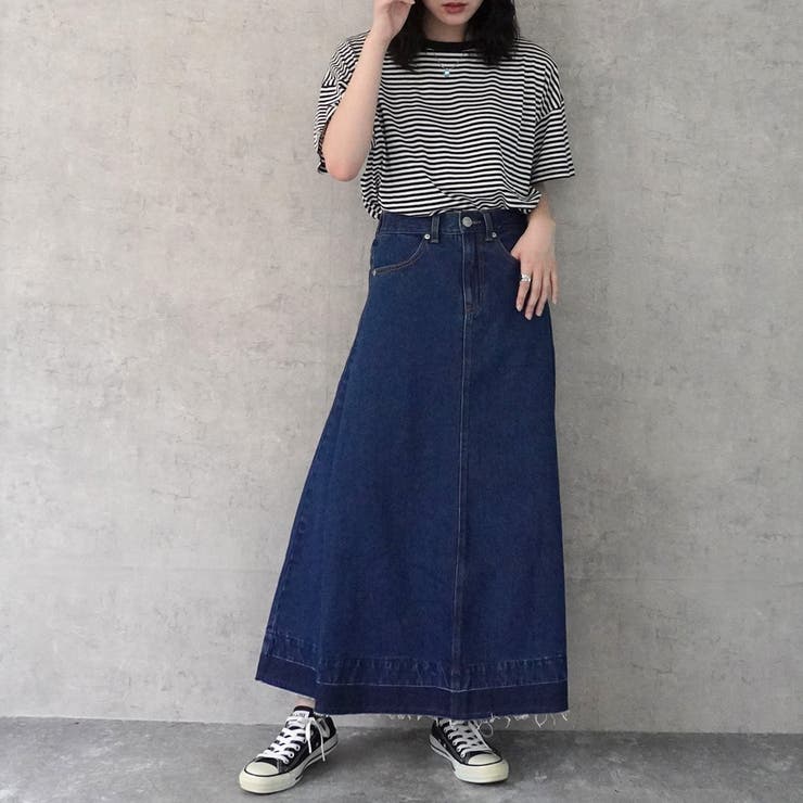 裾切りっぱなしデニムロングスカート ロングスカート デニムスカート | nijibra | 詳細画像2 