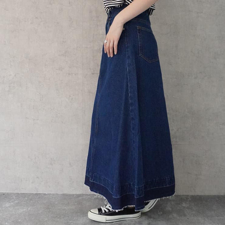 裾切りっぱなしデニムロングスカート ロングスカート デニムスカート | nijibra | 詳細画像3 