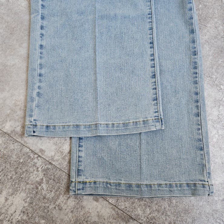 ウエストゴム楽ちんな履き心地 デニムワイドパンツ センタープレスワイドパンツ | nijibra | 詳細画像15 