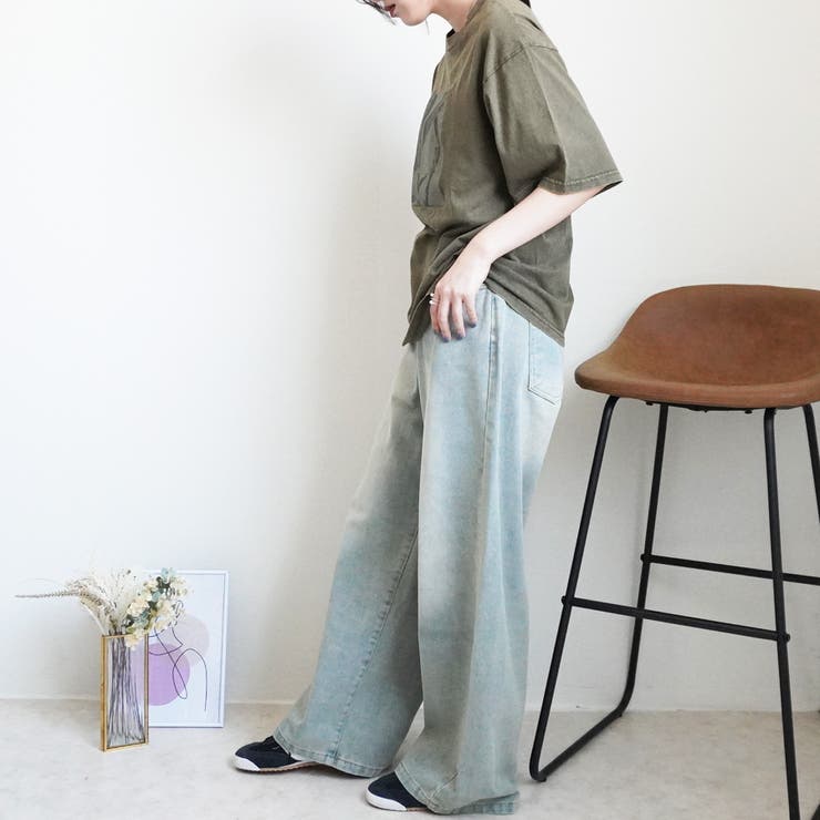 ウエストゴム楽ちんスーパーワイドデニムパンツ ジ－ンズ パンツ | nijibra | 詳細画像8 