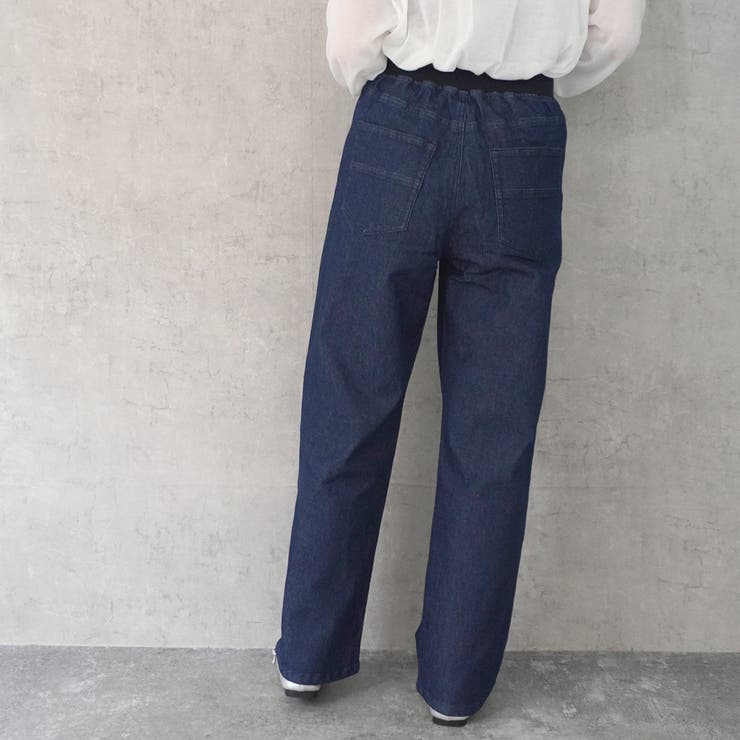 接触冷感 ウエストリブ ストレートワイドパンツ | nijibra | 詳細画像7 