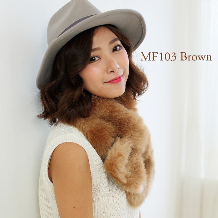 ワンピ－スに合う 小顔効果バツグンふわふわフェィクファ－マフラ－全2色 ファ－ | nijibra | 詳細画像1 