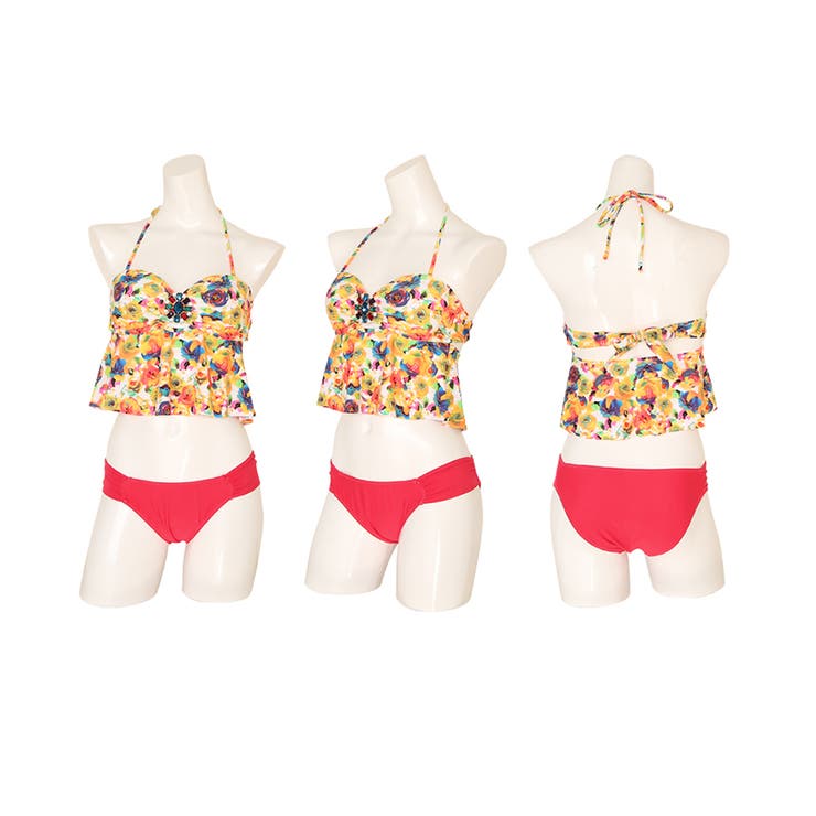 花ビキニ 新品 水着 CUNE セクシ－水着 花柄ハイネックビキニ2点セット3色S-L[品番