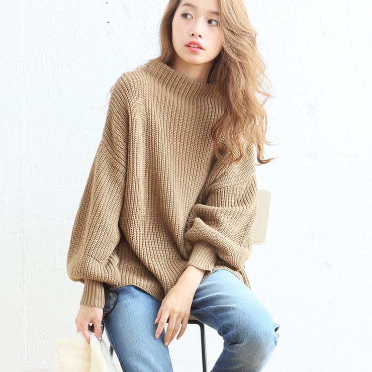 バルーンスリーブゆるニット レディース トップス[品番：NELW0000417