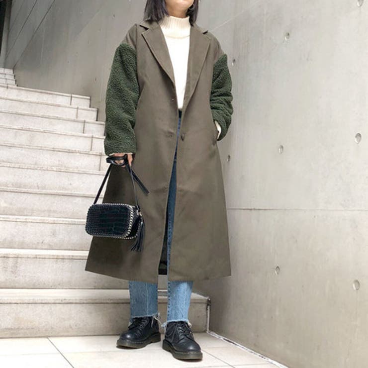 フェイクメルトン袖ボアチェスターコート レディース トップス 品番 Nelw Ninaetlina ニナエリナ のレディース ファッション通販 Shoplist ショップリスト
