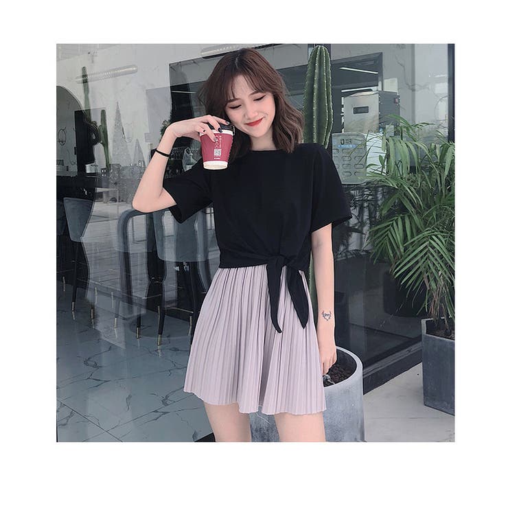 クルーネック前リボン半袖Tシャツ レディース トップス | NinaetLina | 詳細画像5 