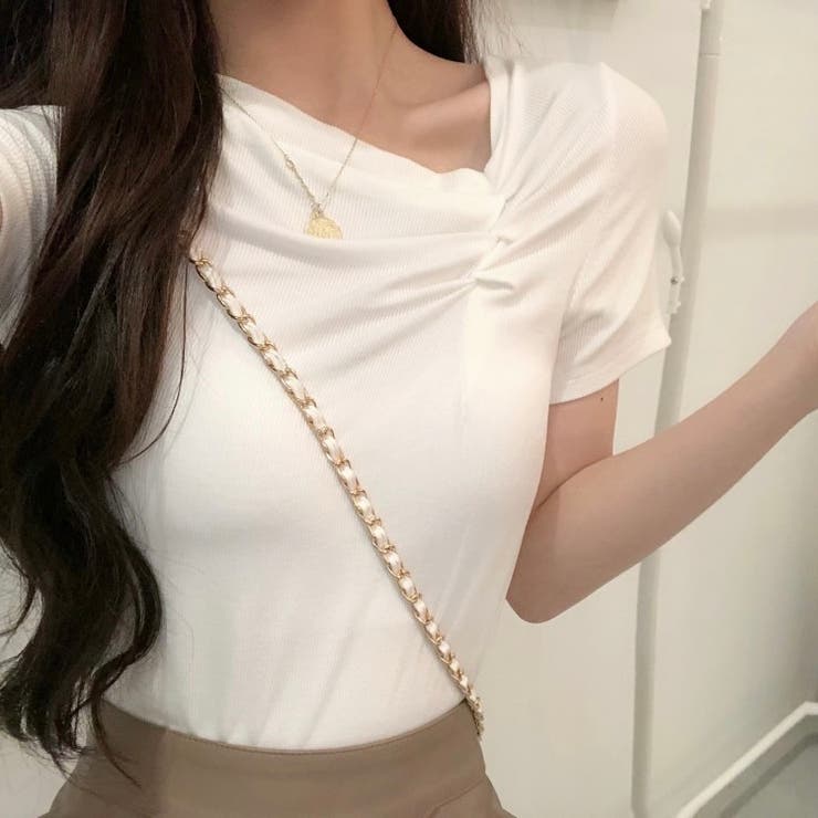 アシメネック半袖カットソー レディース トップス | NinaetLina | 詳細画像4 