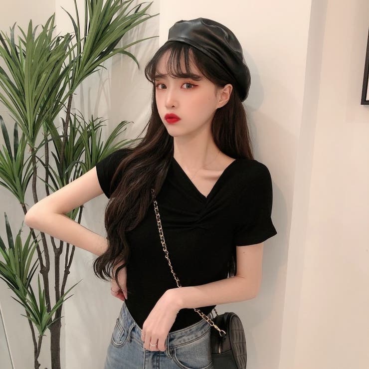 アシメネック半袖カットソー レディース トップス | NinaetLina | 詳細画像2 