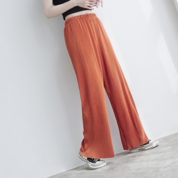 オレンジ | セルフカット可プリーツワイドパンツレディース プリーツ 春 | NinaetLina