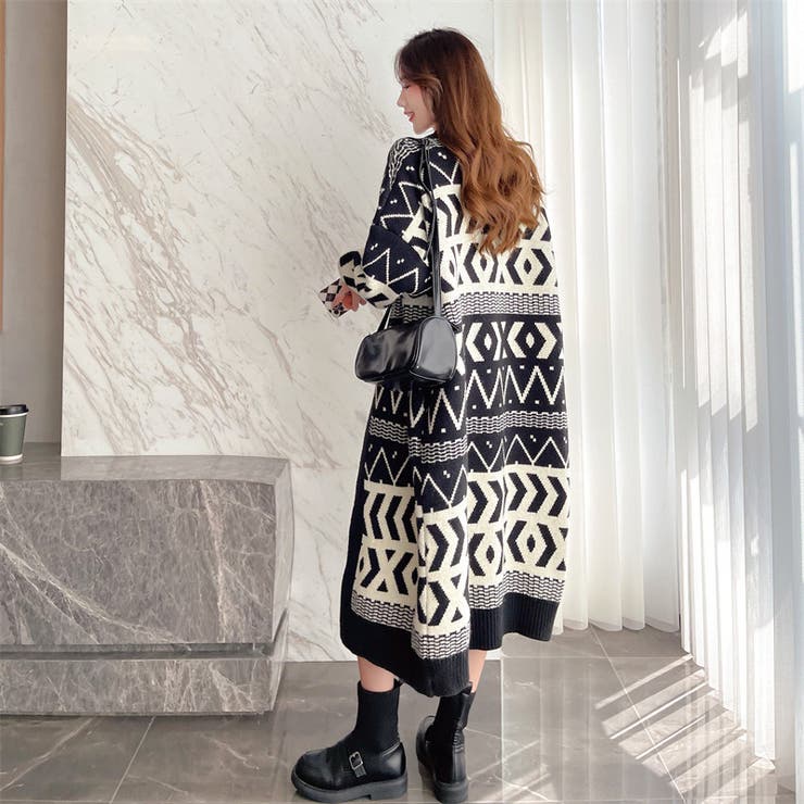 ロングニットカーディガン レディース 体型カバー | NinaetLina | 詳細画像7 