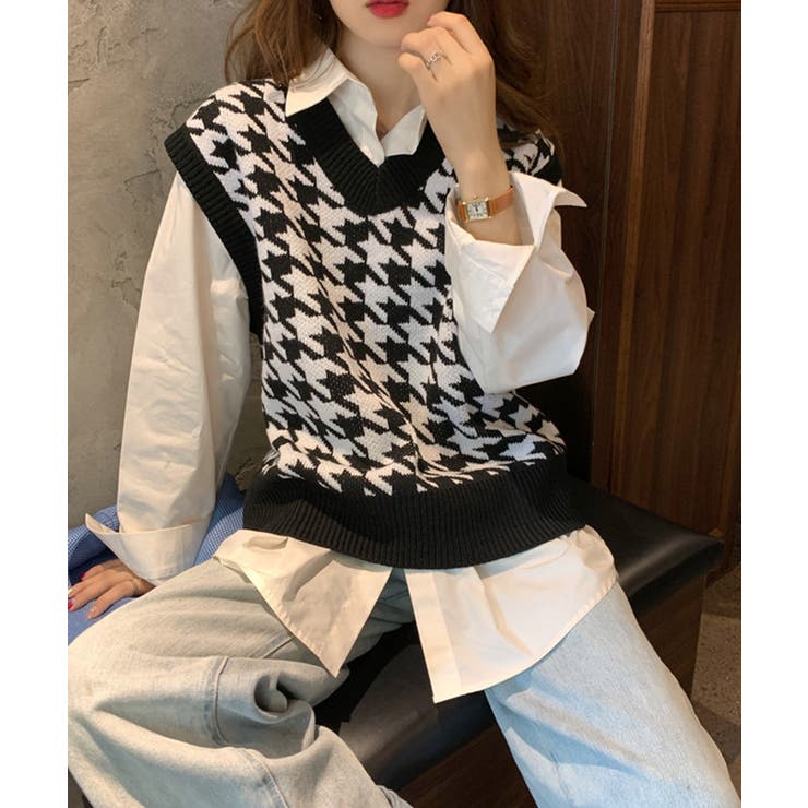 柄プルオーバーベスト レディース プルオーバー | NinaetLina | 詳細画像3 