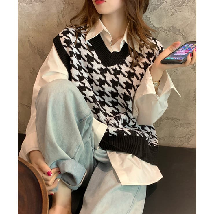 柄プルオーバーベスト レディース プルオーバー | NinaetLina | 詳細画像4 